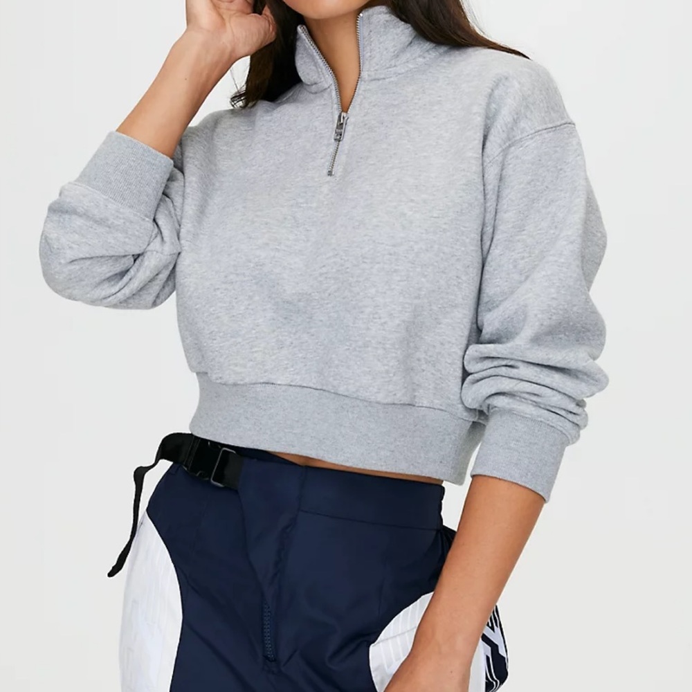 TNA Perfect 1/4 Zip Sweatshirt In Black